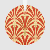 Art Deco Ventilatormuster - Mandarine orange Ornament (Rückseite)