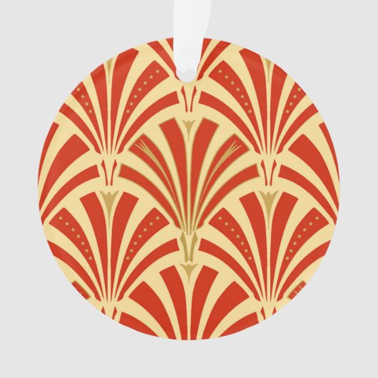 Art Deco Ventilatormuster - Mandarine orange Ornament (Vorderseite)