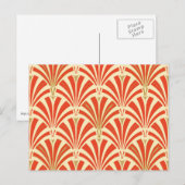 Art Deco Ventilatormuster - Mandarine orange Postkarte (Vorne/Hinten)