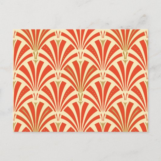 Art Deco Ventilatormuster - Mandarine orange Postkarte (Vorderseite)