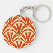 Art Deco Ventilatormuster - Mandarine orange Schlüsselanhänger (Rückseite)