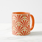 Art Deco Ventilatormuster - Mandarine orange Tasse (VorderseiteRechts)