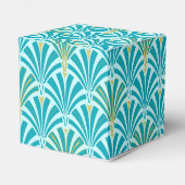 Art Deco Ventilatormuster - Türkis im Wasser Geschenkschachtel (Rückseite)