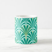 Art Deco Ventilatormuster - Türkis im Wasser Kaffeetasse (Mittel)