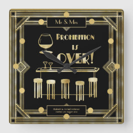 Art-Deco-Verbot ist über die 1920er Jahre Schwarze Quadratische Wanduhr