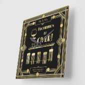 Art-Deco-Verbot ist über die 1920er Jahre Schwarze Quadratische Wanduhr (Winkel)