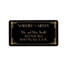 Art-Deco-Verheiratete und fröhliche Weihnachtsansc