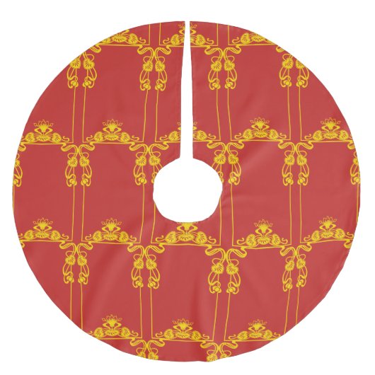 Art Deco Verziert Border Polyester Weihnachtsbaumdecke (Vorderseite)