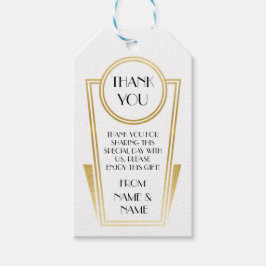 Art Deco Vielen Dank für die 20er Tags White Gold  Geschenkanhänger