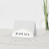 Art Deco Vielen Dank Hinweis mit Namen und Datum Dankeskarte (Vorderseite)