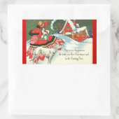 Art Deco Viktorianischer Stil Weihnachtsgrüße Rechteckiger Aufkleber (Tasche)