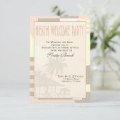 Art Deco Vintag Beach Willkommens-Party | Erröten Einladung (Stehend Vorderseite)