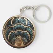 Art Deco Vintag Geometrische Elegante Schlüsselanhänger (Rückseite)