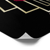 Art Deco Vintag Glam 1920er Lady Black Poster (Ecke)