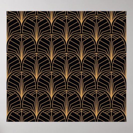 Art Déco, Vintag minimalistisches Muster. Poster (Vorne)