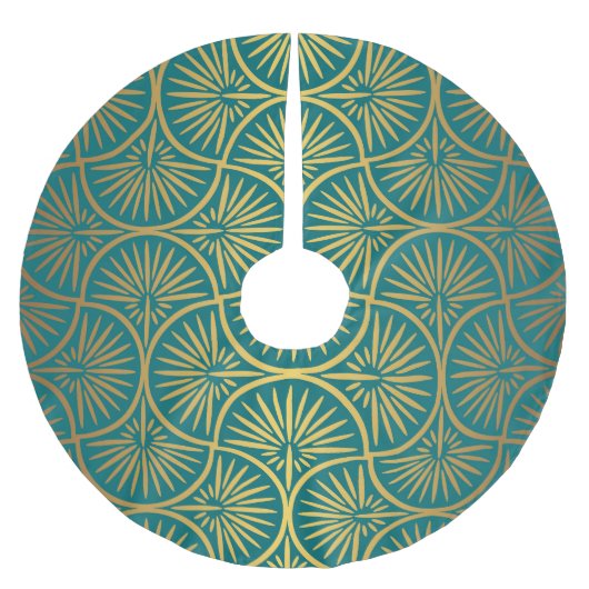 Art Deco Vintag Oriental Tapete Polyester Weihnachtsbaumdecke (Vorderseite)