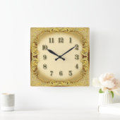 Art Deco Vintag Quadratische Wanduhr (Zuhause)