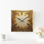 Art Deco Vintag Quadratische Wanduhr (Zuhause)