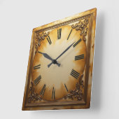 Art Deco Vintag Quadratische Wanduhr (Winkel)