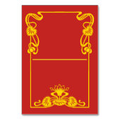 Art Deco Vintag Red Gold Tischnummer (Rückseite)