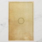 Art Deco Vintag Stationery Paper with Greenery Briefpapier (Rückseite)