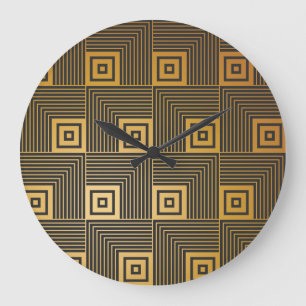 Art Deco Vintag Wallpaper Muster Große Wanduhr