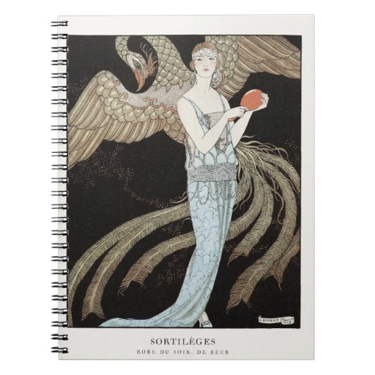 Art Deco Vintage 1920er Mode Flapper Phoenix Notizblock (Vorderseite)