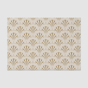 Art Deco Vintage Abstract Geometrisches Beige und  Seidenpapier