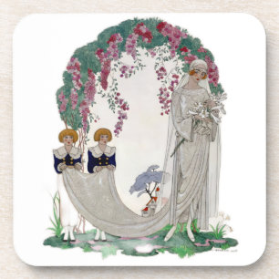Art Deco Vintage Braut  Getränkeuntersetzer