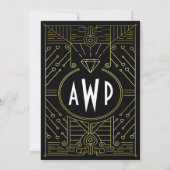 Art Deco Vintage Einladungen für Hochzeiten (Rückseite)