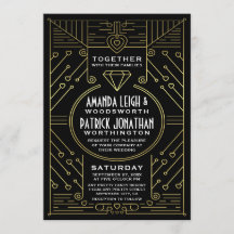 Art Deco Vintage Einladungen für Hochzeiten