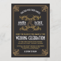 Art Deco Vintage Einladungen für Hochzeiten