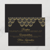 Art Deco Vintage Hochzeit Begleitkarte (Vorne/Hinten)