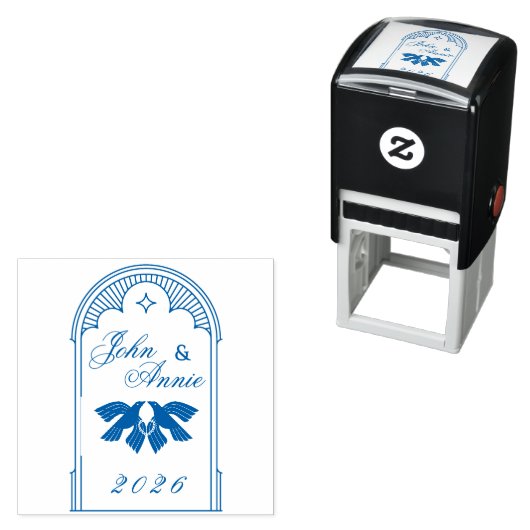 Art Deco Vintage Hochzeitsmarken Stempel (Beispiel)