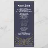Art Deco Vintage Hochzeitsprogramme für die Marine Programm (Rückseite)
