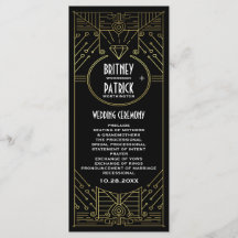Art Deco Vintage Hochzeitsprogramme