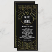 Art Deco Vintage Hochzeitsprogramme Programm (Vorne/Hinten)