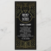 Art Deco Vintage Hochzeitsprogramme Programm (Vorderseite)