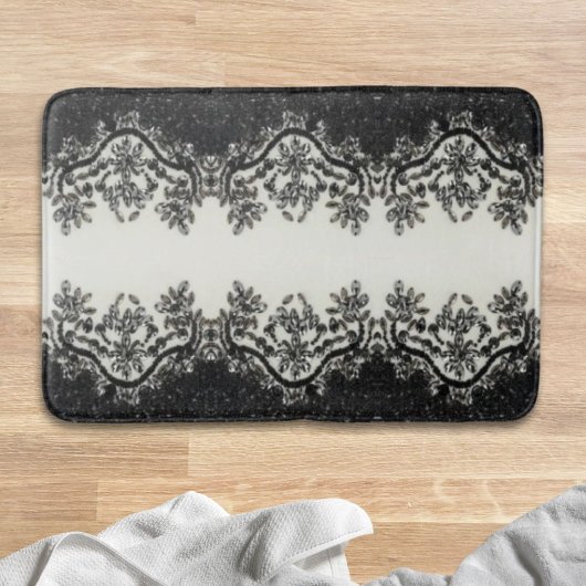 Art Deco Vintage Mode Schwarz-weiße Bläserei Badematte