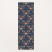 Art deco vintage navy blue tangerine design yogamatte (Vorderseite)