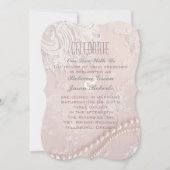 Art Déco Vintage Perlhochzeit Rosa Hochzeit Einladung (Vorderseite)