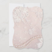 Art Déco Vintage Perlhochzeit Rosa Hochzeit Einladung (Rückseite)