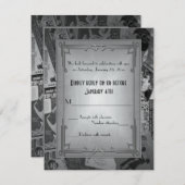 Art Deco Vintage Posters Wedding RSVP (Vorne/Hinten)