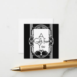 Art Deco Vintage Schwarze und Weiße Schwäne Begleitkarte