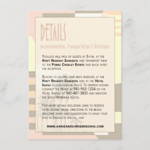 Art Deco Vintage Strand Details Info   blush Begleitkarte