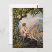 Art Deco Vintages Button Postkarte (Vorne/Hinten)