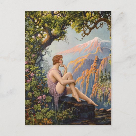 Art Deco Vintages Button Postkarte (Vorderseite)