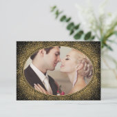 Art Deco Vintages Foto Hochzeit Danke Karten (Stehend Vorderseite)