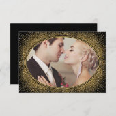 Art Deco Vintages Foto Hochzeit Danke Karten (Vorne/Hinten)