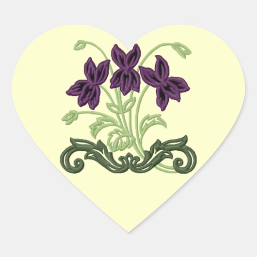 Art Deco Violets Aufkleber (Vorderseite)